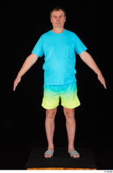 Whole Body Man Shirt Shorts Chubby Standing Studio photo references